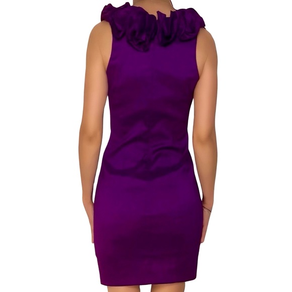 S.L. Fashions Purple Ruffle Collar Cocktail Dress - Picture 10 of 10